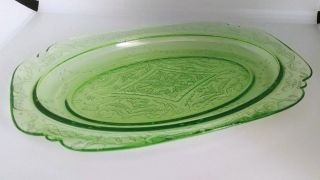 Vintage Green Depression Glass 11.  5 " Platter