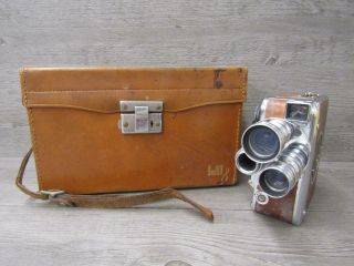 Vintage Dejur - 8 8mm Movie Camera Three Lens Turret With Branded Case