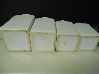 Vintage White Farmhouse Style 4 Pc Kitchen Canister Set Made In Portugal 4