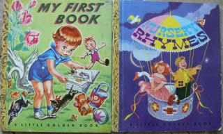 2 Vintage Little Golden Books My First Book,  Nursery Rhymes