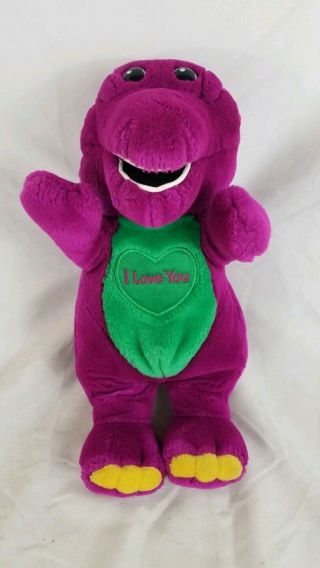 Vintage 10 " Barney The Purple Dinosaur Plush Toy - Sings I Love You Song