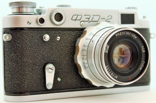 Fed 2 Rangefinder 35mm Film Camera Ussr Industar - 26m 2.  8/50