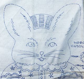 Vintage Cuddle Doll - 1920’s Stamped Cotton Panel - Bunny To Embroider And Stuff