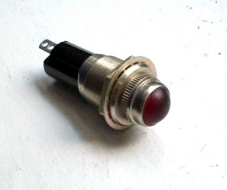 Vintage Red Smooth Curved Lens Dash Gauge Panel Light Hot Rod Old 5/8 " Dialco