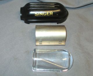 Vintage Singer 66 15 - 91 Sewing Machine Lamp Light Shroud Cover Glass Lens 1950 ' s 2