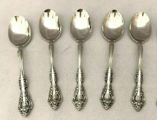 Oneida Cube Michelangelo Stainless Oval Soup Spoons Set Of 5 Vintage Flatware