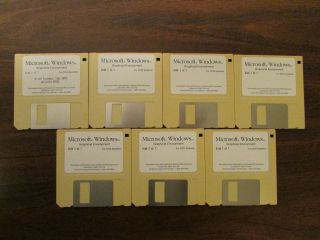 Microsoft Windows Graphical Environment For Dos 7 - Disk Set Vintage