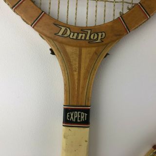 VINTAGE Wood Spalding Pancho Gonzales Autograph Dunlop Expert Tennis Racket PAIR 2