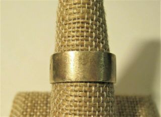 Vtg 925 Sterling Silver Solid Wide Band Ring 4.  8g Sz 7.  5