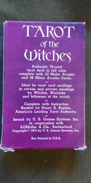 Tarot of the Witches Stuart Kaplan Rare Vintage Fine 2