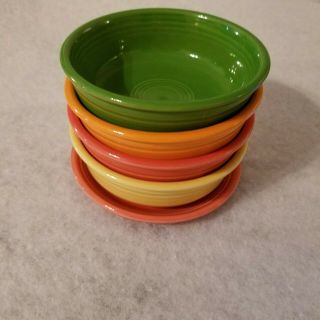 4 Fiestaware Hlc Vintage 5.  5 " Fruit Bowls Fiesta Red Orange Yellow Green