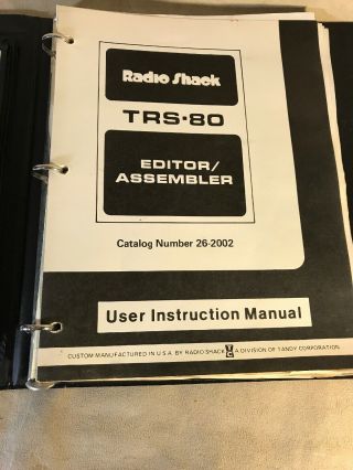 Radio Shack TRS - 80 Systems Software Editor Assembler On Cassette 3