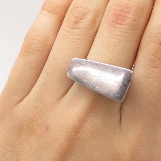Vtg 925 Sterling Silver Modernist Ring Size 8