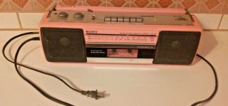 Vintage Sony Sound Rider Pink Am/fm Stereo Cassette Player Cfs - 210 -