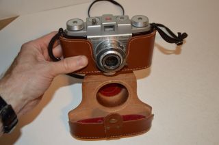 Kodak Pony 135 Model C Vintage 35mm Film Camera W/ Leather Field Case VGC 4