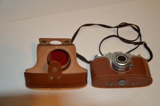 Kodak Pony 135 Model C Vintage 35mm Film Camera W/ Leather Field Case VGC 5