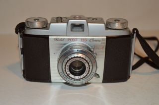 Kodak Pony 135 Model C Vintage 35mm Film Camera W/ Leather Field Case VGC 7
