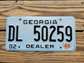 Gr8 Georgia 2002 Dealer License Plate Tag Number Dl 50259 Vintage Ga W Papers
