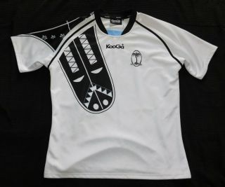 Vtg Fiji National Rugby Union Team Kooga Black And White Jersey Shirt Men 