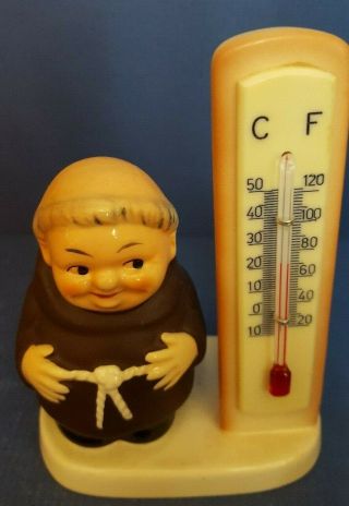 Vintage Goebel Friar Tuck Thermometer Kf 56,  Red Indicator,  Tmk 6