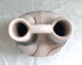 Vintage Nemadji Swirl Pottery Double Spout Wedding Vase 2