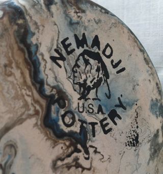 Vintage Nemadji Swirl Pottery Double Spout Wedding Vase 8