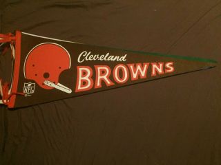 1967 Felt Pennant Nfl Vintage Single Bar Full Sized Cleveland Browns