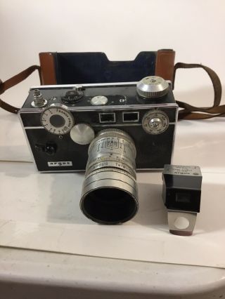 Vintage Argus C3 The Brick Camera & Argus Tele - Sandmar 100mm Lens & Attachment
