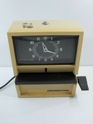 Vintage Cincinnati Time Card Recorder Machine With 2 Keys