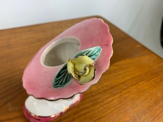 Vintage 1950’s Lefton Lady Head Vase - Applied Flower And Eyelashes 4