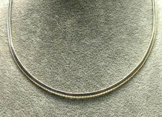 Vtg Sterling Silver Omega Flex Link Collar Bib 20 " Necklace Italian Signed Italy