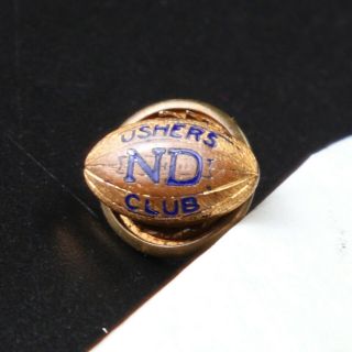 Notre Dame Football Gold Ushers Club Pin,  3/8 " Wide,  187 Stamp On Back Vintage