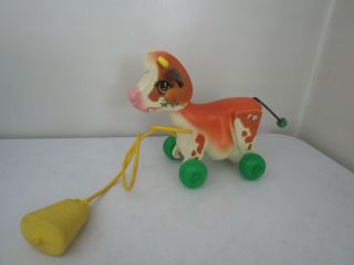 Vintage 1972 Fisher Price Molly Moo Cow Pull Toy 132 Complete