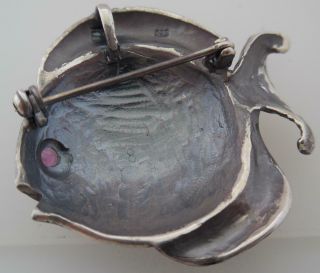 Vintage Art Deco 1930s Sterling Silver & Enamel Tropical Fish Brooch/Pin (TT64 5