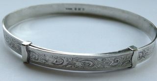 Vintage Engraved Expandable Silver Bracelet Henry Griffith & Son Birmingham