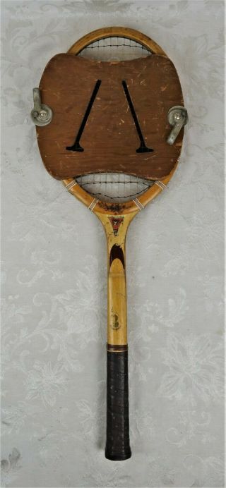 Vintage Wright Ditson Wood Tennis Racquet Championship Series W Wood Cover