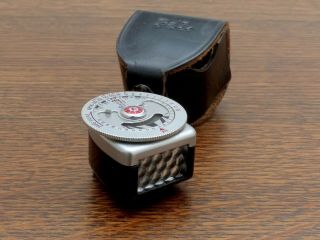 Vintage Pal Accessory Shoe Mounting Exposure Meter With Leather Case,  C1960s