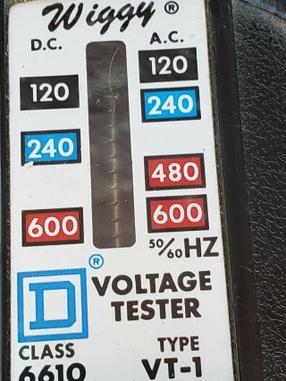 Vintage Square D Wiggy Voltage Tester 6610 Type VT - 1 Series A Made in USA 5