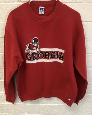 Vtg 90’s Georgia Bulldogs Russel Athletic Sweatshirt Size Large Made Usa