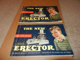 2 Gilbert Erector 8 1/2 Ferris Wheel Set Manuals,  Early 1950 