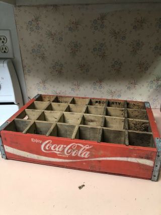 Vintage Coca Cola Red Crate Coke Wood Box Pop 24 Wooden Dividers 2