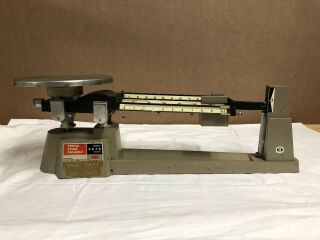 Ohaus Triple Beam Balance Scale 2610gm Capacity With 3 Weights Vintage