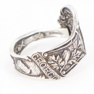 VTG Sterling Silver - Georgia State Seal Spoon Handle Ring Size 7 - 5g 2