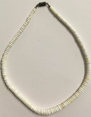 Vtg Hawaiian Puka Shell Necklace 17.  5 " Speckled Graduated Barrel Clasp 30 Gr Pk9