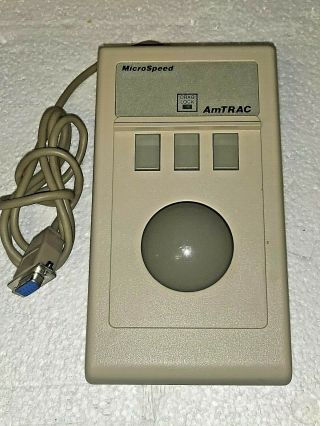 Amtrac Microspeed Vintage Computer Track Ball Mouse Amiga Commodore