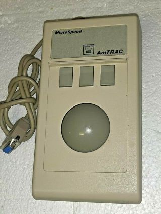 AmTRAC MicroSpeed VINTAGE COMPUTER TRACK BALL MOUSE AMIGA COMMODORE 2