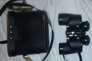 Vintage Oculus Hoya Binoculars 7 X 35 10 No 6621148 Amber Hard Coated Orig Case