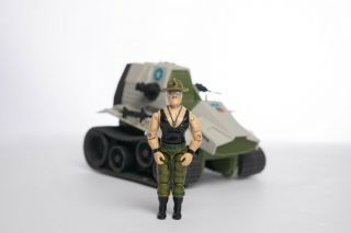 Vintage Gi Joe - Vehicle - 1986 Triple T Tank - - W/ Sgt.  Slaughter