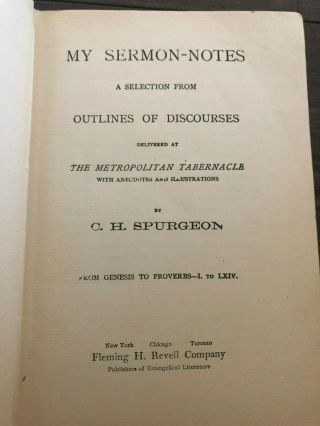 1894,  My Sermon Notes,  Charles Spurgeon 2