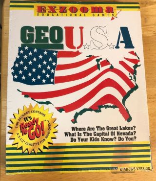 Vintage Geo Usa Software Windows Version Ibm/tandy 3.  5 Disk